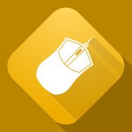Vector icon of Computer Mouse with a long shadow