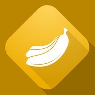 Vector icon of Banana with a long shadow