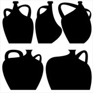 decorative vases icons isolated on white background