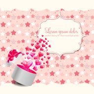 Valentines Day Card with Gift Box and Heart Shaped Balloons N14