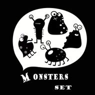 Cute monsters vector set