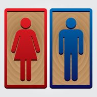 Men and Women Toilet Wood Sign