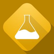 Vector icon of Flask with a long shadow
