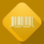 Vector icon of Barcode Sign with a long shadow N2