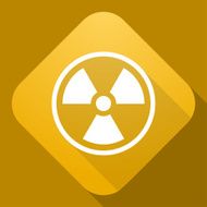 Vector icon of Radiation Sign with a long shadow