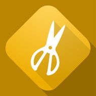 Vector icon of Scissors with a long shadow N4