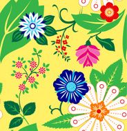 Seamless vector floral pattern the flower bright