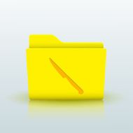 Vector yellow folder on blue background Eps10 N44