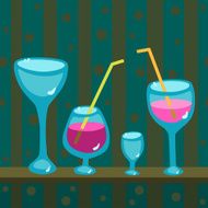 Cocktails and wineglass