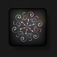 Vector snowflake icon on black background Eps 10 N5