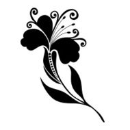 Beautiful Decorative Flower with Leaves (Vector) N36