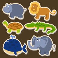 Animals cartoon set isolated