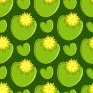 Abstract floral seamless pattern with lotus flowers and leaves N2