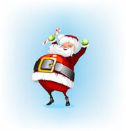 Santa Claus holding a candy