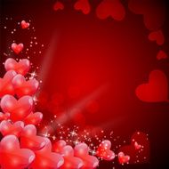 Valentines Day Card with Heart Shaped Balloons Vector Illustrat N3