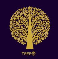 Tree symbol Asia style vector illustration N2