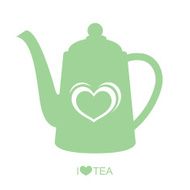 Teapot with heart vector N3