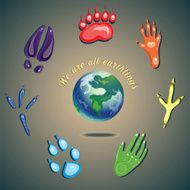 footprints and earth