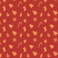 Christmas holidays vector red seamless pattern