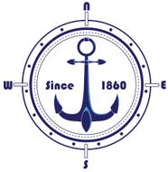 Anchor with a round frame - vector