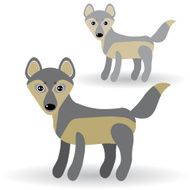 Funny gray wolf on a white background vector