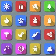 Color Christmas plain icons