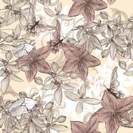 Seamless vector wallpaper pattern in vintage floral style