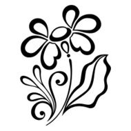 Beautiful Decorative Flower with Leaves (Vector) N38