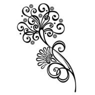 Beautiful Decorative Flower with Leaves (Vector) N39