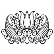 Beautiful Decorative Flower with Leaves (Vector) N43