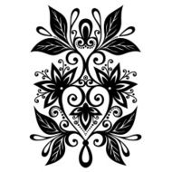 Beautiful Decorative Flower with Leaves (Vector) N44