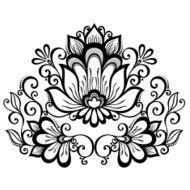 Beautiful Decorative Flower with Leaves (Vector) N45
