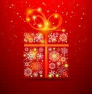 Christmas background Gift box with ribbon