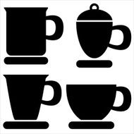 cup and saucer icons on a white background N2