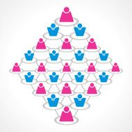 Network concept with female employee