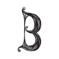 The vintage style letter B