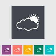 Cloudiness single flat icon N6