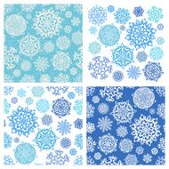 Snowflake background 19 isolated Two Seamless and One Vintage pattern