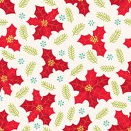 Christmas seamless pattern with poinsettia