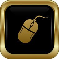 Black gold computer mouse icon N2