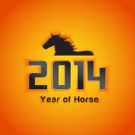 Year of horse with shadow effect N2