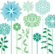 Blue flower bed
