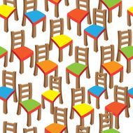 seamless pattern colored chairs
