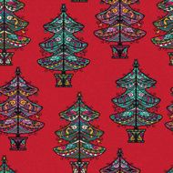 Vintage seamless pattern with Christmas tree