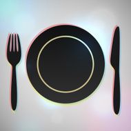 Plate Fork And Knife N3