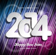 Happy New Year 2014 colorful celebration background