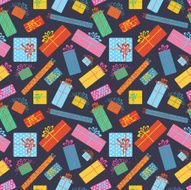 Birthday gift boxes seamless pattern N2