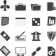 Silhouette Business and office icons N25