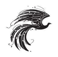 Black Fantastic Bird silhouette