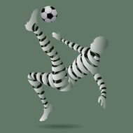 Abstract soccer player with a ribbon N3